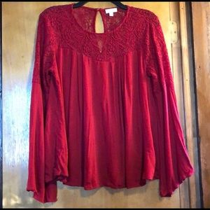 Red Lace Blouse